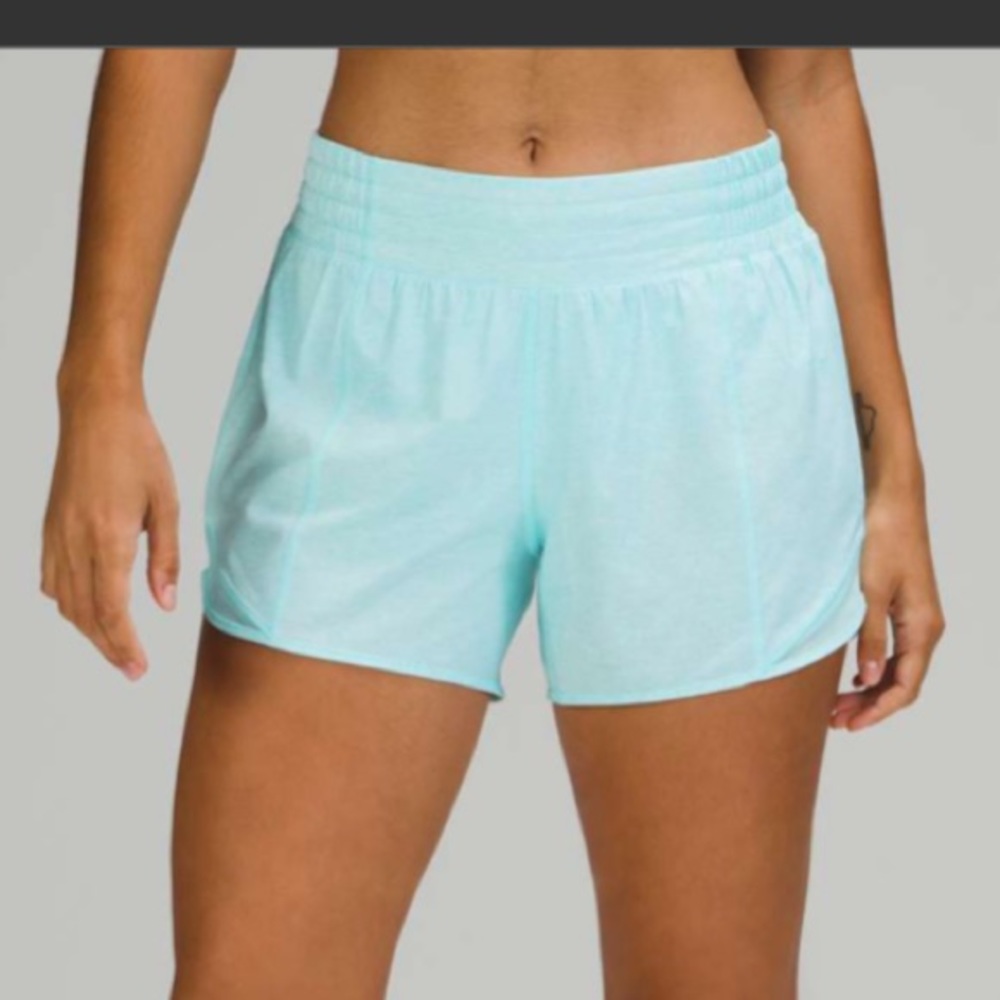 LULULEMON HIGH RISE HOTTY HOT SHORT 4”-ICING BLUE - Picture 2 of 16